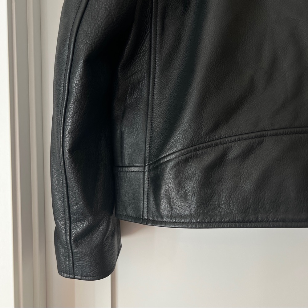Rag & Bone Buzz Shearling-Trim Leather Moto Jacket - Picture 13 of 14